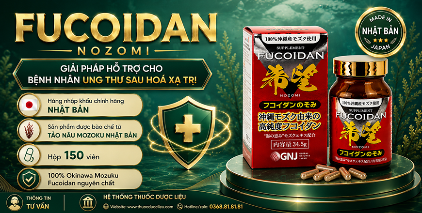 Fucoidan Nozomi - giải pháp cho bệnh nhân trước và sau hoá xạ trị