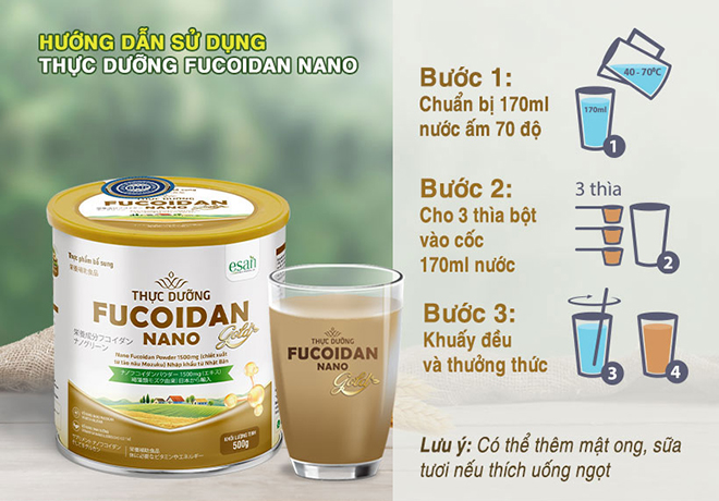 Thực Dưỡng Fucoidan Nano Gold. Hộp 500g