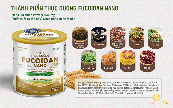 Thực Dưỡng Fucoidan Nano Gold. Hộp 500g